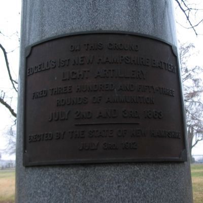1st New Hampshire Battery Monument. Click for full size. 1st New Hampshire Battery Monument image. Click for full size.
