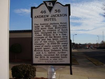 Andrew Jackson Hotel Marker image. Click for full size.