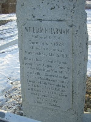 William H. Harman Monument Marker image. Click for full size.