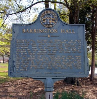 Barrington Hall Marker image. Click for full size.