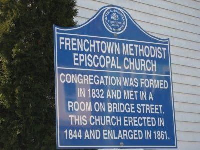 Frenchtown Methodist Episcopal Church Marker. Click for full size. Frenchtown Methodist Episcopal Church Marker image. Click for full size.