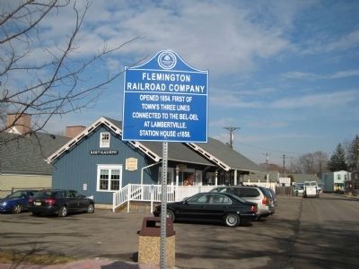 Flemington Railroad Company Marker. Click for full size. Flemington Railroad Company Marker image. Click for full size.