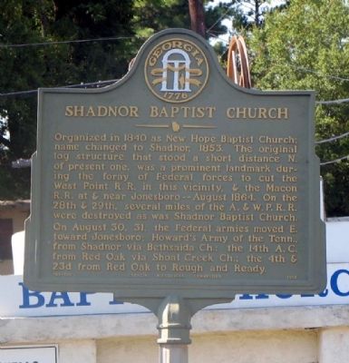 Shadnor Baptist Church Marker. Click for full size. Shadnor Baptist Church Marker image. Click for full size.