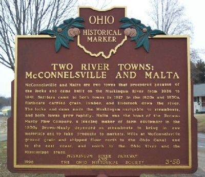Two River Towns: McConnelsville and Malta Marker image. Click for full size.