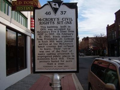 McCrory's Civil Rights Sit-ins Marker image. Click for full size.