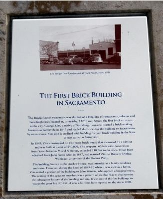 The First Brick Building in Sacramento Marker image. Click for full size.