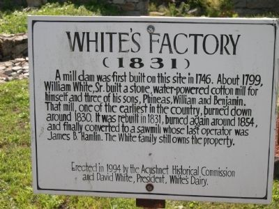 White's Factory Marker image. Click for full size.