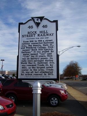 Rock Hill Street Railway Marker image. Click for full size.