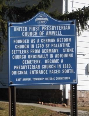 United First Presbyterian Church of Amwell Marker image. Click for full size.