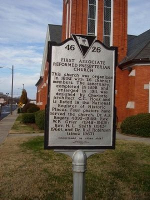 First Associate Reformed Presbyterian Church Marker image. Click for full size.