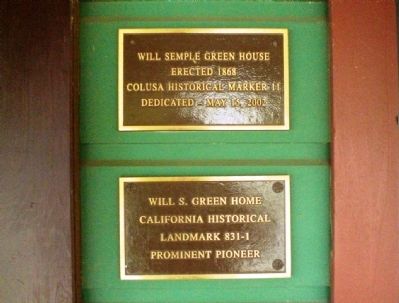 Will Semple Green House Marker. Click for full size. Will Semple Green House Marker image. Click for full size.