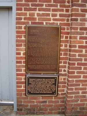 First Home of Winthrop College Marker. Click for full size. First Home of Winthrop College Marker image. Click for full size.