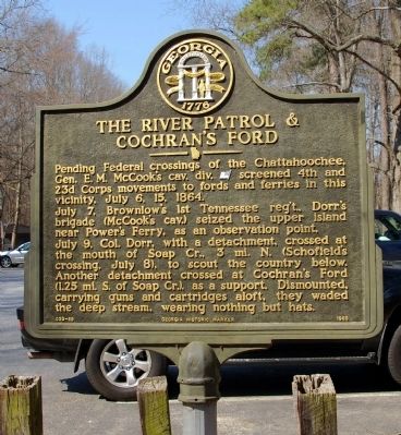 The River Patrol & Cochran’s Ford Marker image. Click for full size.