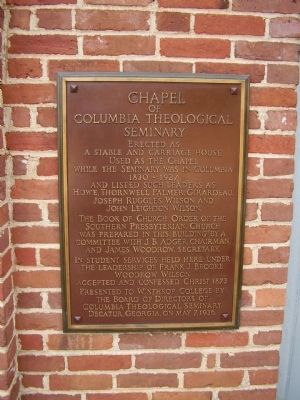Chapel of Columbia Theological Seminary. Click for full size. Chapel of Columbia Theological Seminary image. Click for full size.