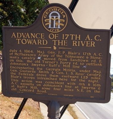 Advance of the 17th A.C. Toward the River Marker. Click for full size. Advance of the 17th A.C. Toward the River Marker image. Click for full size.