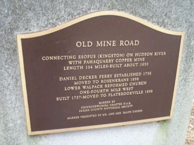 Old Mine Road Marker image. Click for full size.