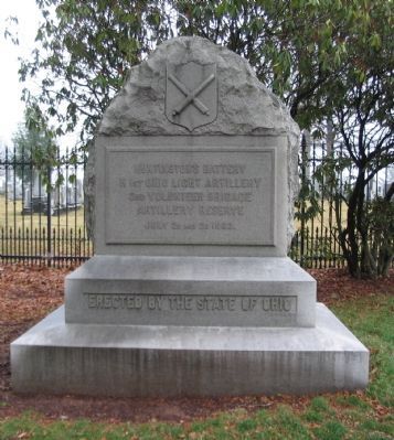 Battery H, 1st Ohio Light Artillery Monument. Click for full size. Battery H, 1st Ohio Light Artillery Monument image. Click for full size.