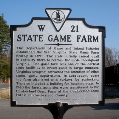 State Game Farm Marker image. Click for full size.
