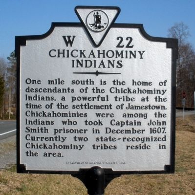 Chickahominy Indians Marker image. Click for full size.