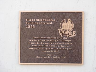 Vacaville-First Business Building Site Marker image. Click for full size.