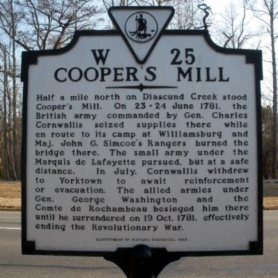 Cooper's Mill Marker image. Click for full size.