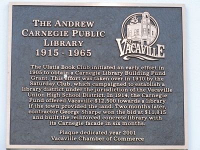 The Andrew Carnegie Public Library Marker image. Click for full size.