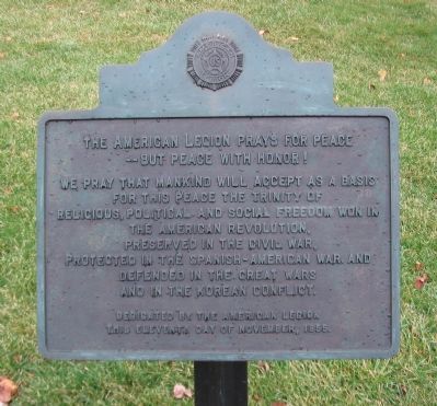 The American Legion Tablet. Click for full size. The American Legion Tablet image. Click for full size.