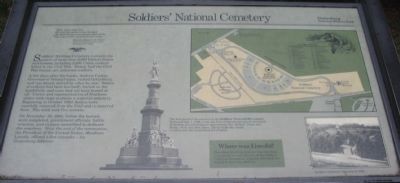 Soldiers' National Cemetery Marker. Click for full size. Soldiers' National Cemetery Marker image. Click for full size.