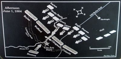 Map showing the avenue of attack through the ravine. image. Click for full size.