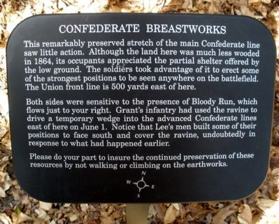 Confederate Breastworks Marker image. Click for full size.