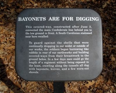 Bayonets Are For Digging Marker. Click for full size. Bayonets Are For Digging Marker image. Click for full size.