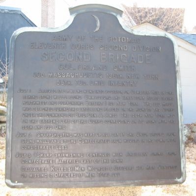 Second Brigade, Second Division, Eleventh Corps Tablet image. Click for full size.