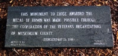 Muskingum County Medal of Honor Memorial Sponsors image. Click for full size.