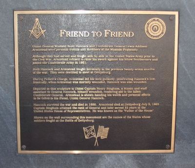 Friend to Friend Memorial Marker. Click for full size. Friend to Friend Memorial Marker image. Click for full size.