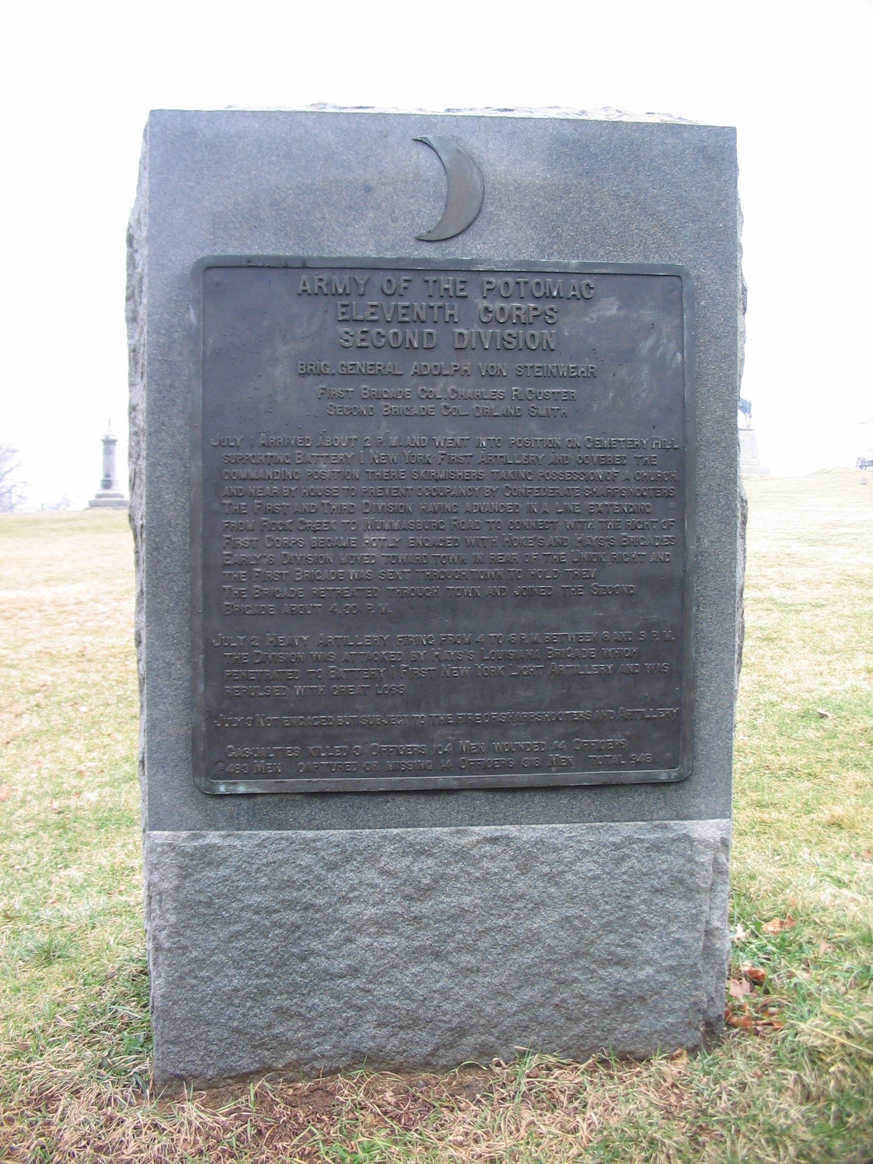 Second Division, Eleventh Corps Tablet