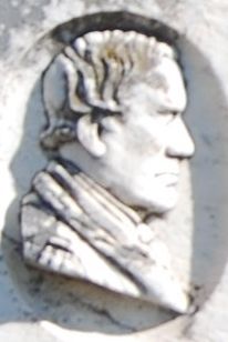 Governor David Johnson<br>Likeness Carved on<br>Tombstone image. Click for full size.