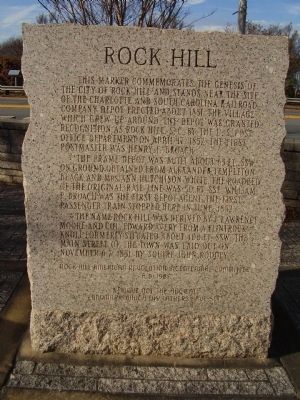 Rock Hill Marker. Click for full size. Rock Hill Marker image. Click for full size.