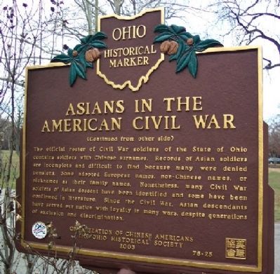 Asians in the American Civil War Marker (Side B) image. Click for full size.