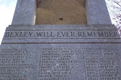 Bexley World War II Memorial Honor Roll image. Click for full size.
