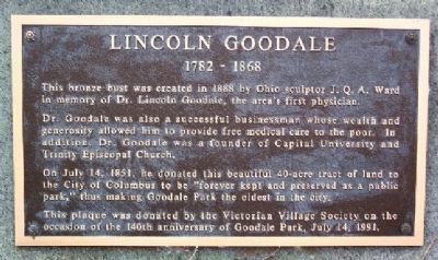 Lincoln Goodale Marker. Click for full size. Lincoln Goodale Marker image. Click for full size.