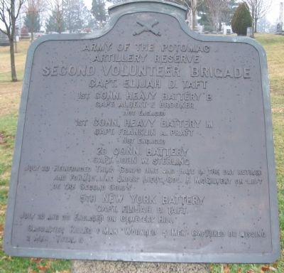 Second Volunteer Brigade, Artillery Reserve Tablet. Click for full size. Second Volunteer Brigade, Artillery Reserve Tablet image. Click for full size.