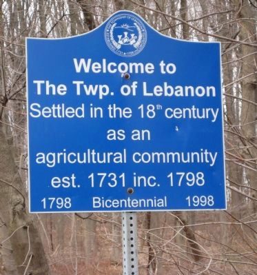 Welcome to the Twp. of Lebanon Marker. Click for full size. Welcome to the Twp. of Lebanon Marker image. Click for full size.