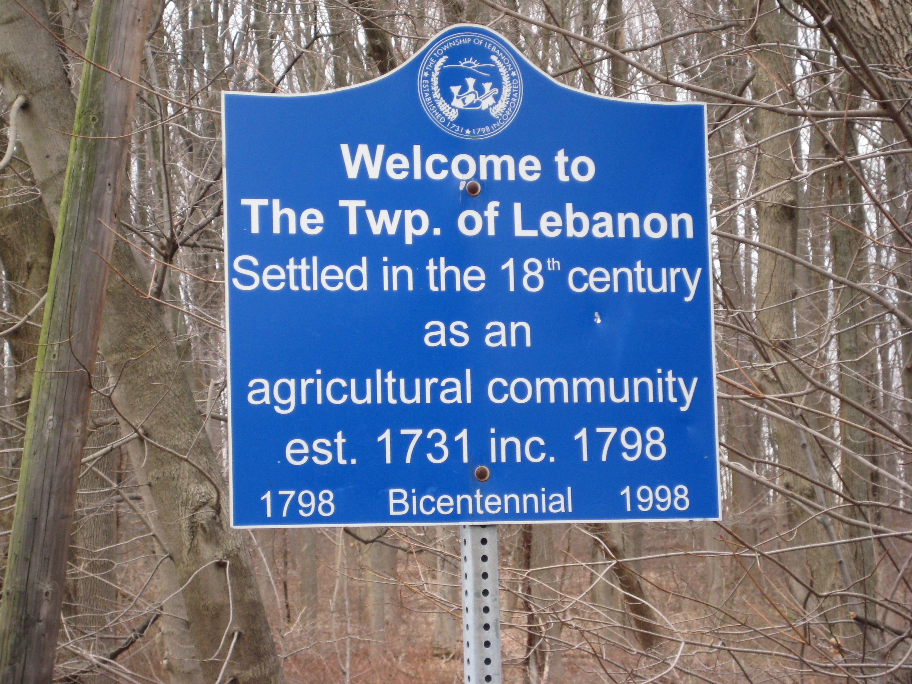 Welcome to the Twp. of Lebanon Marker