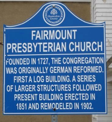Fairmount Presbyterian Church Marker. Click for full size. Fairmount Presbyterian Church Marker image. Click for full size.