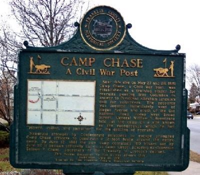 Camp Chase Marker (Side A). Click for full size. Camp Chase Marker (Side A) image. Click for full size.