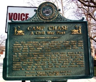 Camp Chase Marker (Side B) image. Click for full size.
