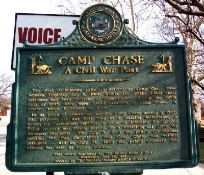 Camp Chase Marker (Side B). Click for full size. Camp Chase Marker (Side B) image. Click for full size.