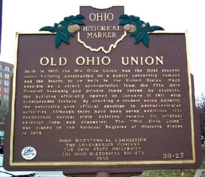 Old Ohio Union Marker image. Click for full size.