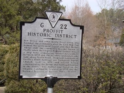 Proffit Historic District Marker image. Click for full size.