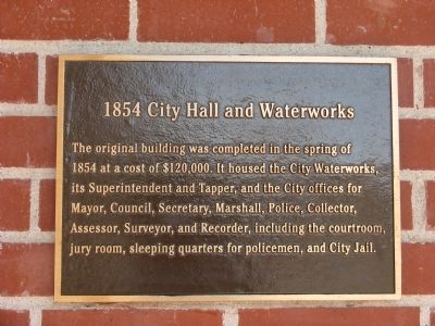 1854 City Hall and Waterworks Marker image. Click for full size.